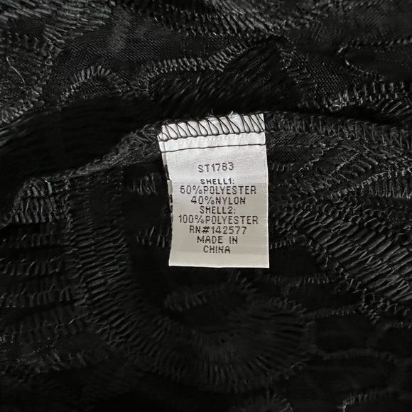 Story On Lace Sheer Balloon Sleeve Blouse Top Short Sleeve Black - Picture 11 of 12